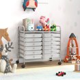thumbnail image 2 of Costway 12 Drawers Rolling Cart Storage Scrapbook Paper Studio Organizer Bins Clear, 2 of 10