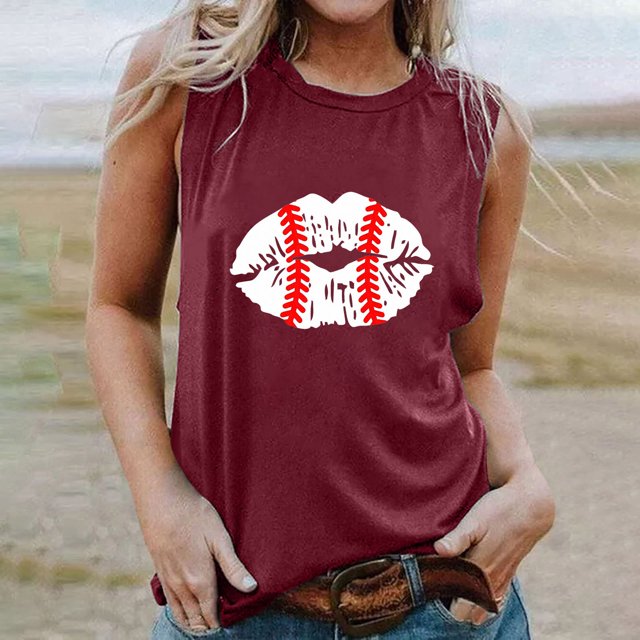 EQWLJWE Débardeurs Sans Manches pour Femmes Débardeurs d'Été pour Femmes Mode Débardeur d'Été pour Femmes à Col Rond Sans Manches Imprimé Débardeur Blouse Décontractée