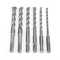 thumbnail image 1 of 6Pcs Electric Rotary Hammer Concrete Drill Bit Set Chrome Steel Straight Shank Drilling Tool, 1 of 10
