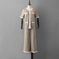 thumbnail image 4 of Ensembles Assortis pour Femmes Manches Courtes Col Rond Chemises Pantalons Larges Amples Pyjamas Ensembles Vêtements d'Été pour Femmes, 4 of 4