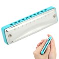 thumbnail image 1 of Diatonic Harp,  Water Resistance Professional Mouthorgan, Bright Tone  For Music Enthusiast Musical Instrument Music Performance Wind Instrument Blue, 1 of 8