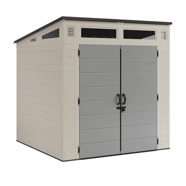 Suncast Modernist 7' x 7' Resin Storage Shed - Vanilla/Dove Gray