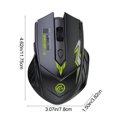 thumbnail image 3 of Wireless Bluetooth Mouse, Xinsrenus 2.4G Dual Mode Connection 6-Key Type C Fast Charging, 3600DPI Adjustable Office Gaming Mouse for Laptop Computer, Black, 3 of 7