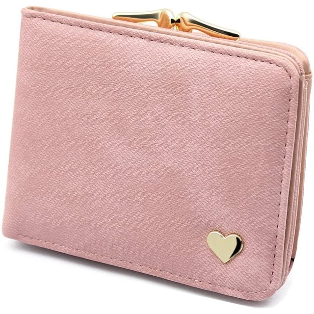 Ladies Short Purse Wallet with Small Heart Decoration