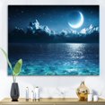 thumbnail image 1 of Designart Romantic Moon Over Deep Blue Sea I Canvas Wall Art, 1 of 4