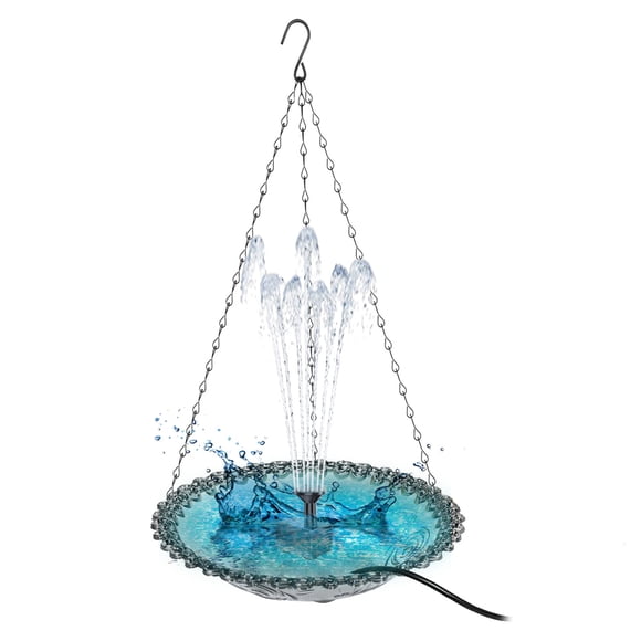 Dvkptbk Hanging Solar Bird Bath Fountain Outdoor Bird Bath Bowl for Outdoor Garden Backyard Patio Lawn Garden Decor