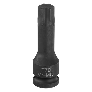 Uxcell T70 Torx Bit Socket 1/2" Drive 6 Point Torx Star Screwdriver Socket Adapter CR-MO Steel Impact Bit Sockets