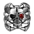 thumbnail image 1 of Rings for Men Red Eye Skull Ring Punk Men's Stainless Steel Gothic Biker Jewelry Stainless Steel Rings, 1 of 2