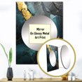 thumbnail image 3 of Designart "Aura of Gold and Green in Abstract Marble II" Abstract Marble Mirror Wall Decor - Modern Gold Abstract Mirror Wall Art For Bathroom - 40" x 30" Inch, 3 of 5