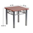 thumbnail image 2 of Mahogany Laminate End Table with Silver Steel Frame, 2 of 8