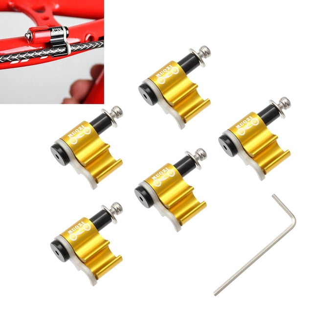 ziyahi Bike Cable Guide Hydraulic Brake Line Holder Hose Wire Clips Clamps Gold