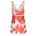 thumbnail image 4 of Mikilon Womens Stylish Outfit 2 Piece Set Spring/Summer V-Neck Lace-Up Printed Strapless Camisole Shorts Casual Set Red M, 4 of 6