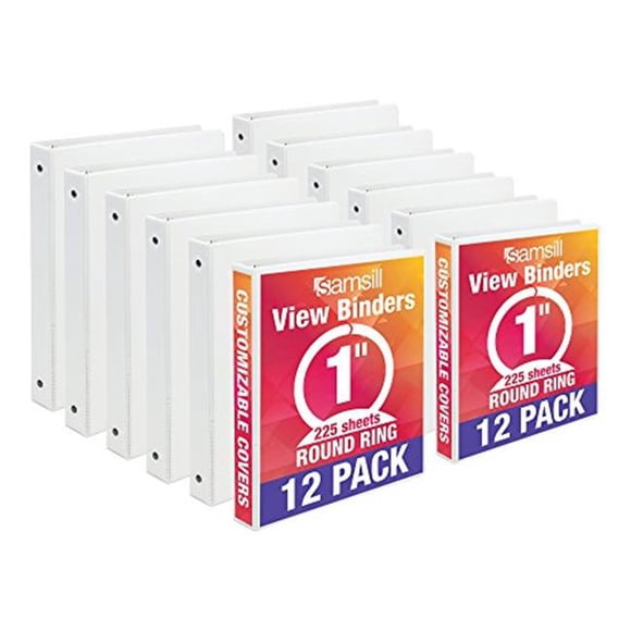 Samsill Classeur Économique 1 Po - Blanc, Lot de 12