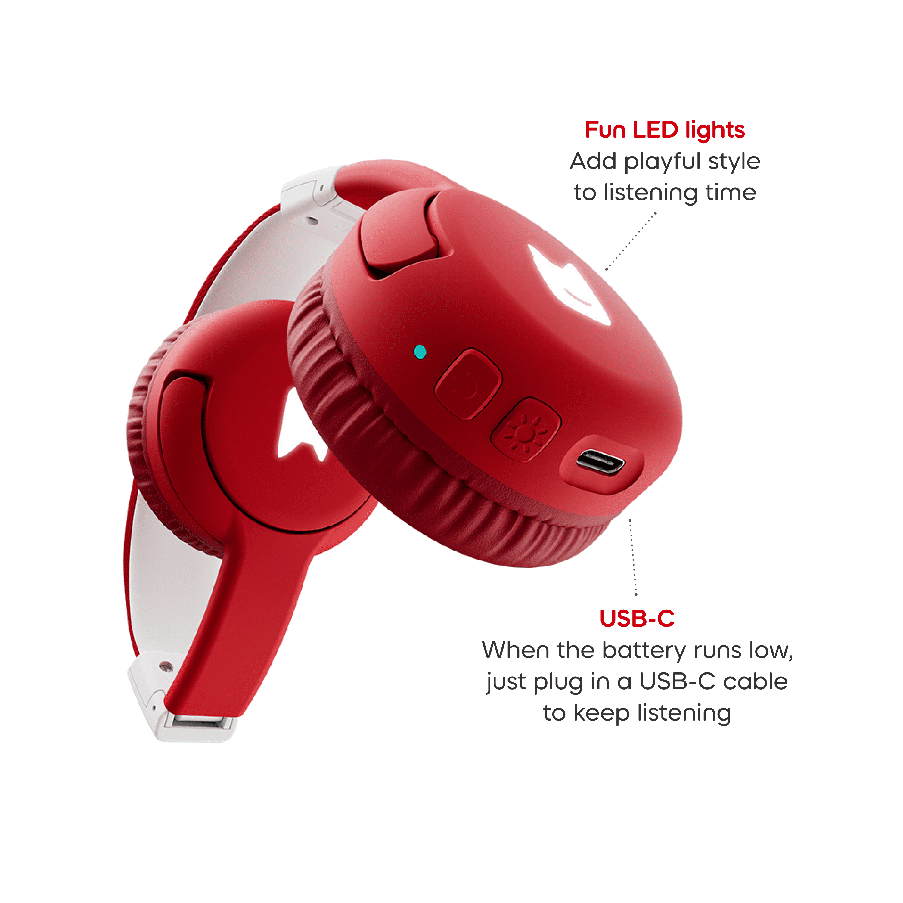 tonies Bluetooth Headphones: Sunset Red