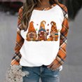 thumbnail image 2 of Atogsazn Chandails de l\'Action de Grâce pour Femmes, Coupe Ample, Col Rond, Manches Longues, Chemisiers Amples, Hauts Amples, Orange, P, Mode, 2 of 5