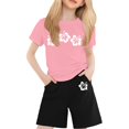 thumbnail image 1 of XDZJLR Ensembles pour Fille T-Shirt à Col Rond Imprimé à Manches Courtes pour Garçons et Ensembles 4-5 Ans, 1 of 4