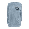 thumbnail image 4 of Qertyioot Hauts Grande Taille pour Femmes, Blouse à Manches Longues Chaude pour Femmes à Col Rond et d'Hiver, Ample, Imprimée, avec Poche, 4 of 4