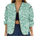 thumbnail image 2 of LOVZFMLL Vestes pour Femmes Doudoune Courte Matelassée Vintage à Imprimé Floral, Ouverte à l'Avant, Veste Courte Légère, Manteau, 2 of 5