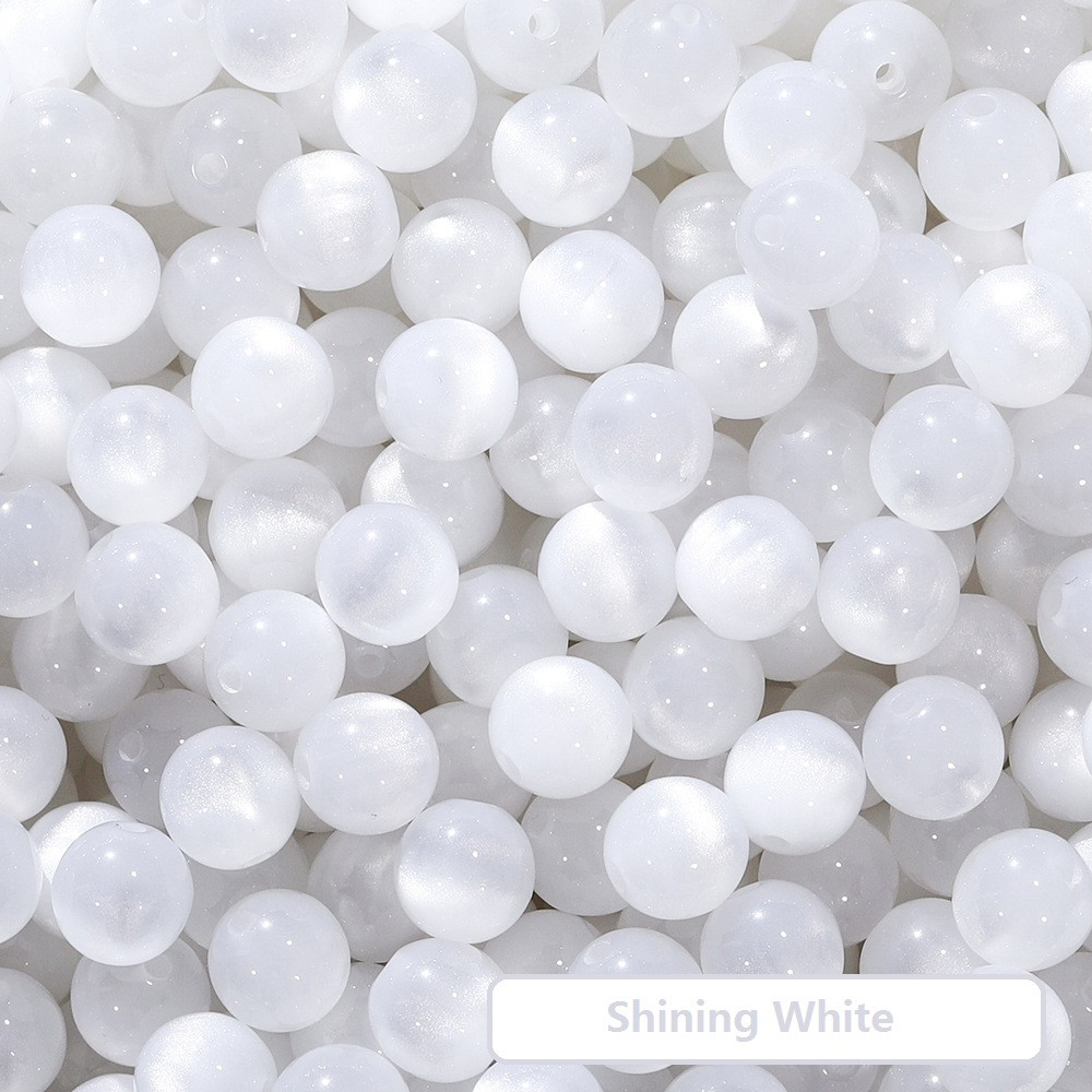 Perles pour Bracelets, 20 Pcs Perles en Résine 8 mm Perles en Résine pour Fabrication de Porte-Clés 8 mm Perles en Résine pour Fabrication de Bracelets Perles Multicolores pour Fabrication de Bracelets