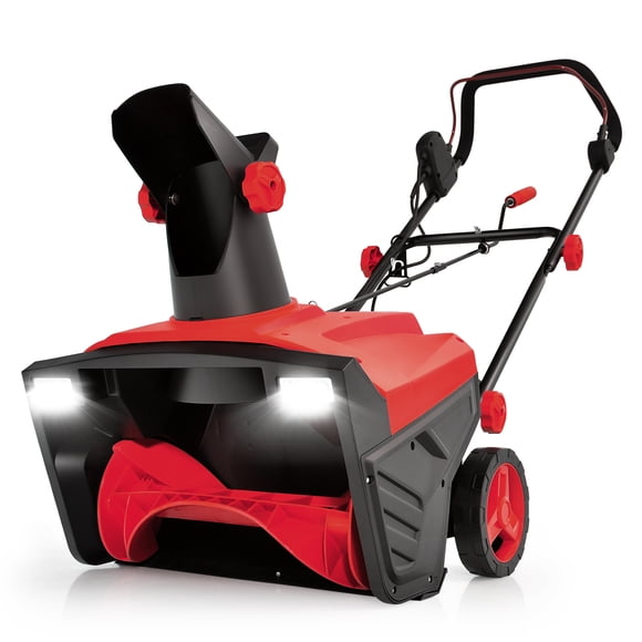 Costway 20" Electric Snow Thrower 120V 15Amp Snow Blower with 180° Rotatable Chute 2 Lights