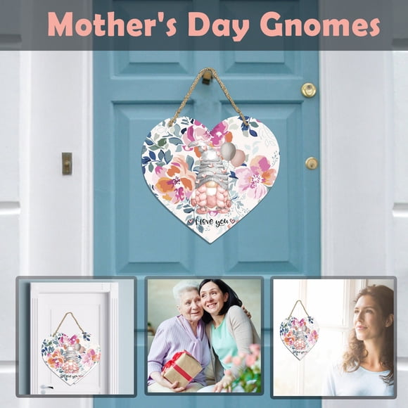 Dvkptbk Front Door Welcome Sign - Heart-Shaped Happy Mother'S Day Sign