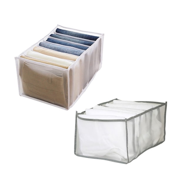 Boovnll Home Storage, 2Pc 7 Grids Washable Wardrobe Clothes Organizer, Jeans Compartment Storage Box 36*25*20, Storage, Storage and Organization, Organization and Storage