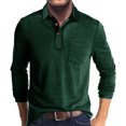 thumbnail image 1 of RXIRUCGD Blouse pour Homme, Mode Décontractée, à Blocs de Couleur, Manches Longues, Col Rabattu, Vert, Taille : M, 1 of 5