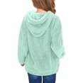 thumbnail image 3 of Milgrthf Girls Fuzzy Fleece Pullover Sweatshirt Casual Sherpa Winter Basic Tops Warm Outwear Coat with Pockets 4-12 Years Mint Green 150, 3 of 6