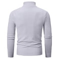 thumbnail image 3 of Chandails à Enfiler Hommes Hommes Col Roulé Tricoté Manches Longues Col Roulé Thermique Décontracté Col Haut Chandails Chandail Côtelé Chandail Chemises pour Hommes P-77 Gris TTG, 3 of 3