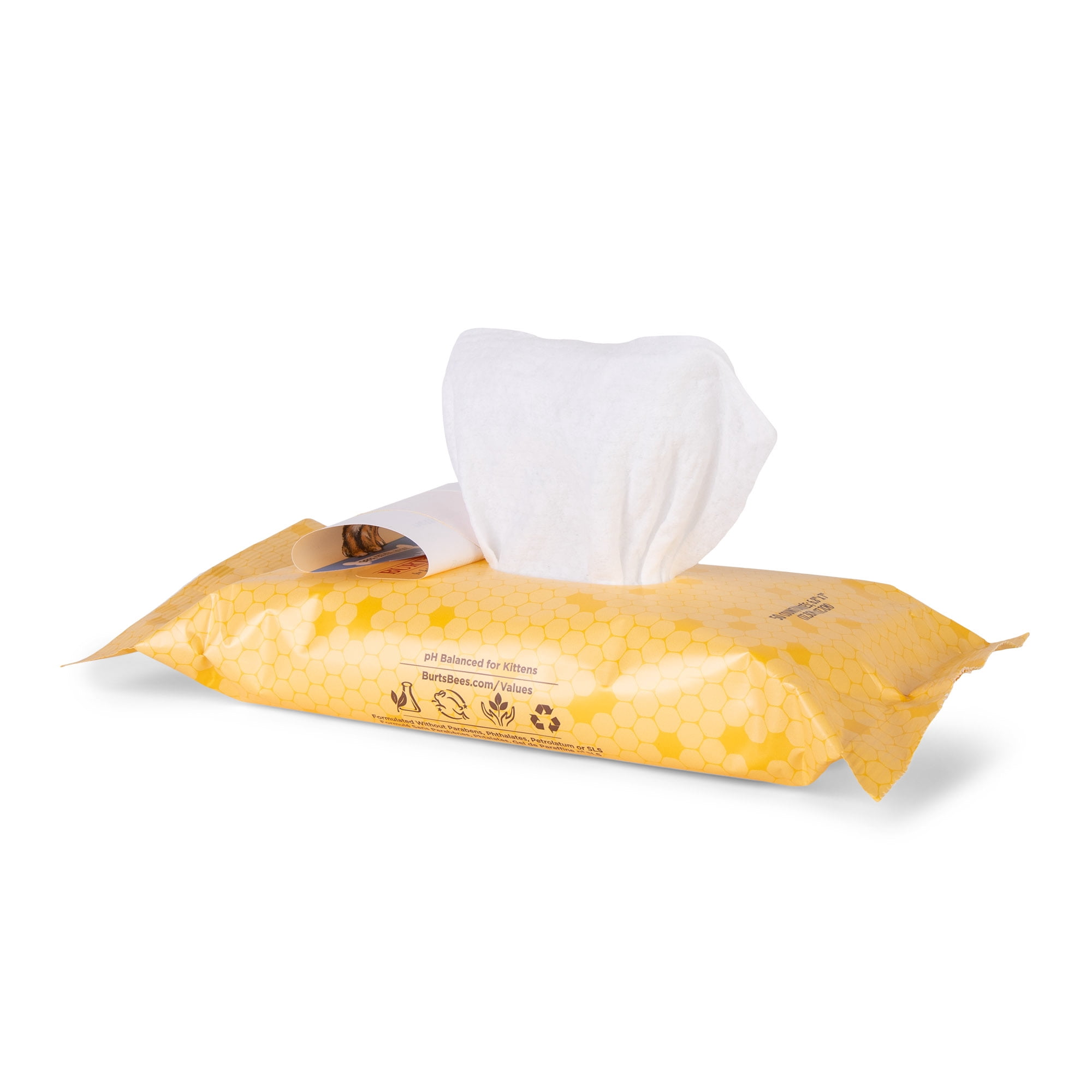 Burt's Bees pour Chats Lingettes Anti-Boules de Poils 50 Lingettes