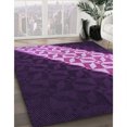thumbnail image 3 of Ahgly Company Tapis d'Intérieur Lavable à la Machine, Carré, Transitionnel, Violet Foncé, Tapis de Zone, 6 Pieds Carré, 3 of 7