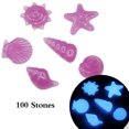 thumbnail image 1 of Amdohai 100pcs/Bag DIY Home Decor Luminous Pebbles Sea Conch Shell Starfish Glow in Dark Colorful Rocks Stone for Aquarium Fish Tank, 1 of 8