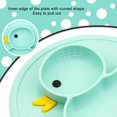 thumbnail image 3 of Silicone Divided Toddler Baby Plates - Portable Non Slip Suction Plates for Children Babies and Kids BPA Free Baby Dinner Plate，Green, 3 of 5