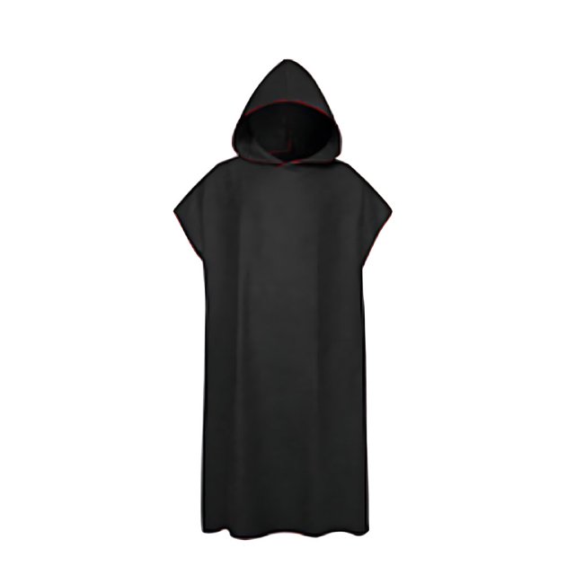 Transemion Quick Drying Surfing Poncho Lightweight With Protection Fashionable Style For Adults Easy To Wear black