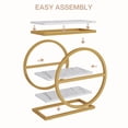 thumbnail image 2 of Fnova Side Table with Circular Metal Frame, End Table with 3-Tier Shelves for Living Room, White Gold, 2 of 15