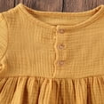 thumbnail image 4 of Baby Girl Dress Short Sleeve  Neck Button Casual Dress, 4 of 6