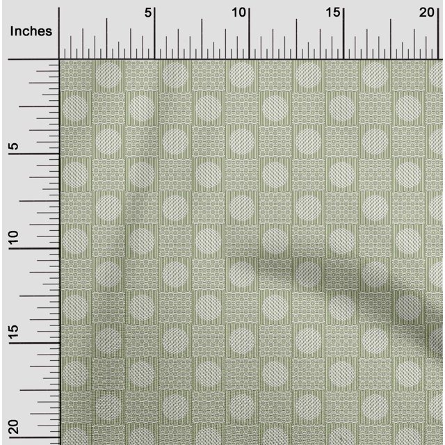 oneOone Cotton Poplin Fabric Stripe & Circle Patchwork Printed Craft Fabric BTY 42 Inch Wide