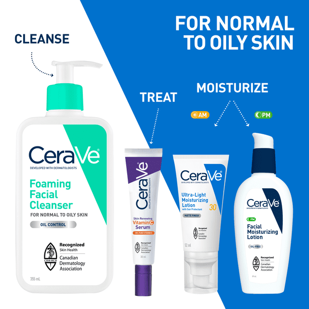 CeraVe Foaming Facial Cleanser, Gel Face Wash with Ceramides and