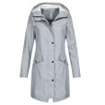 thumbnail image 1 of Kcodviy Chandail à Capuchon Pluie Long Vestes Unies Décontracté pour Femmes Manteau Veste Femme Extérieur Veste Femme Grande Taille Couleur Coupe-Vent Manteau Femme, 1 of 3