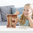 thumbnail image 3 of Wooden English Letter Savings Can with Transparent Glass Front for Coin Storage, 3 of 6