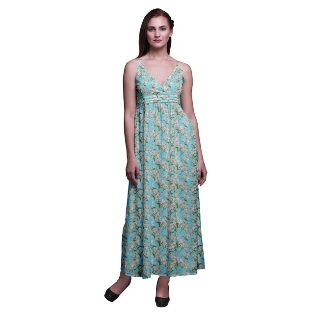 Bimba Robe Longue Chic à Imprimé Floral pour Femme, Style Bohème, Maxi d'Été, Tenue de Plage - XX-Grand