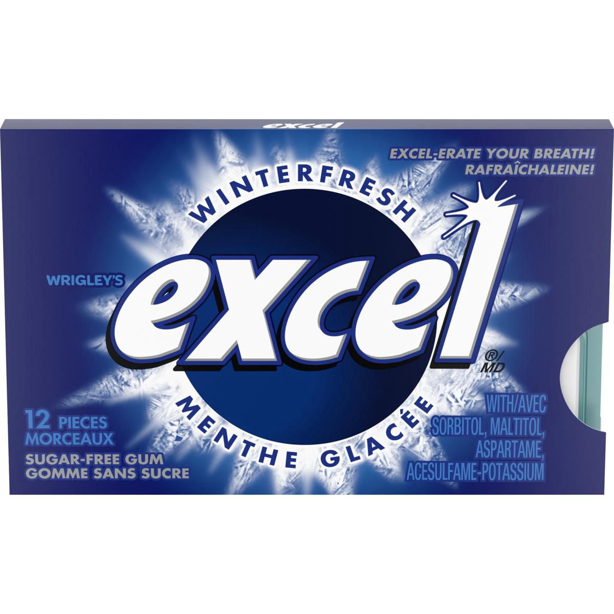 EXCEL, Winterfresh Flavoured Sugar Free Chewing Gum, 12 Pieces, 1Pack