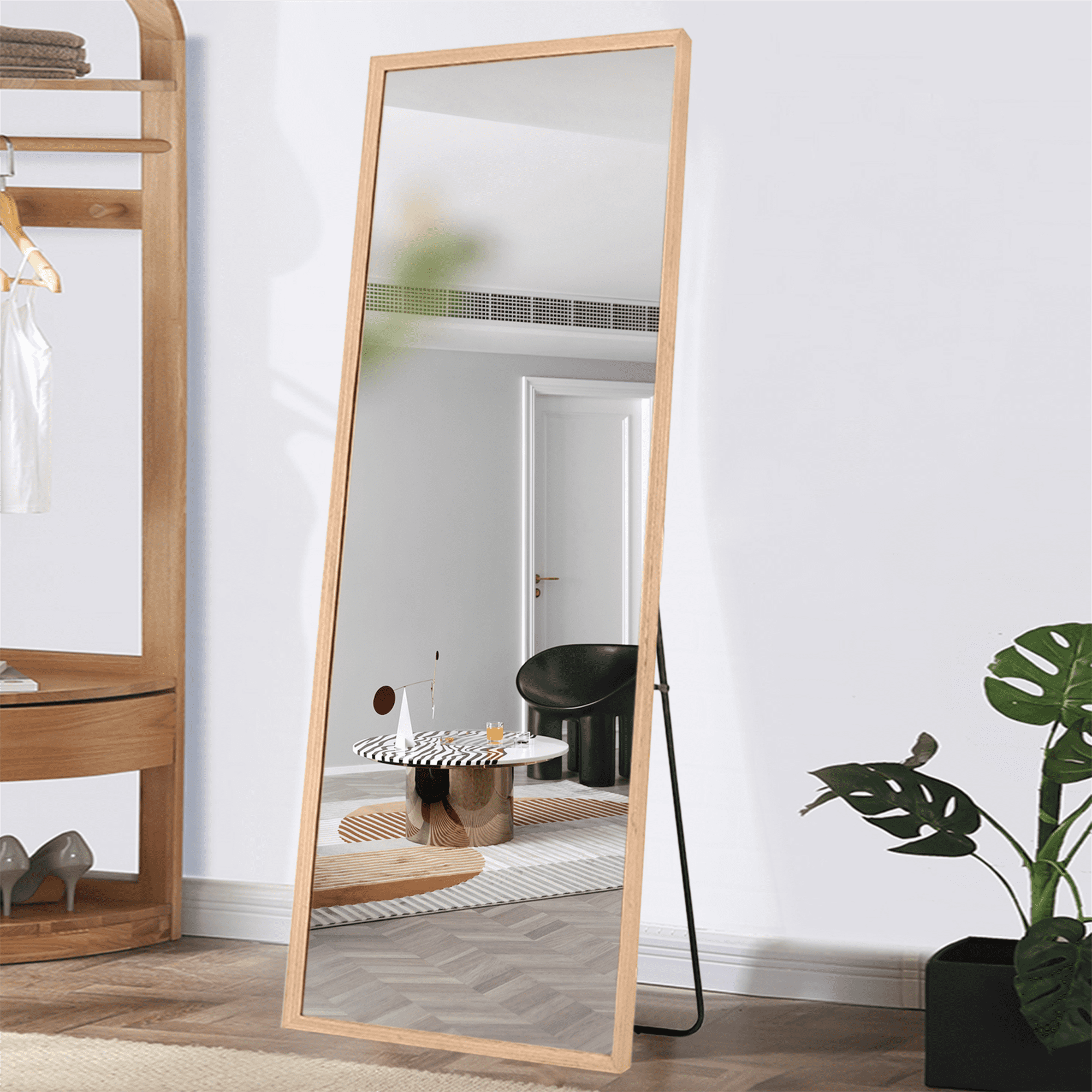 NeuType Full Length Floor Mirror Rectangular Burlywood 65"x22"
