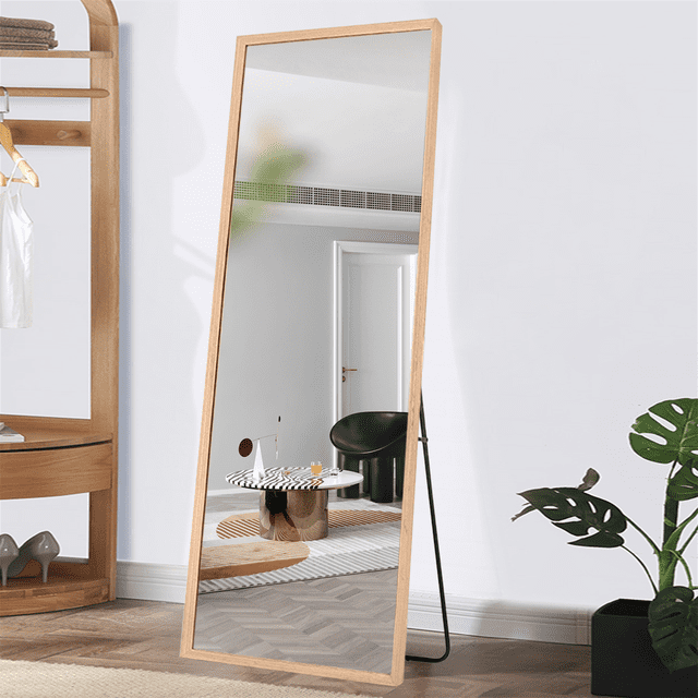 NeuType Full Length Floor Mirror Rectangular Burlywood 65"x22"