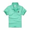 thumbnail image 1 of Toddler Boys Polo Shirt Mint Green Uniform Shirts for Boys Short Sleeve Toddler Shirts Graduation Polo Shirts Rugby Button Down Shirt 18-24 Months Boys Outfit, 1 of 2