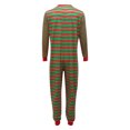 thumbnail image 3 of FOCUSNORM Christmas Family Matching Nightwear, Striped Round Neck Long Sleeve Jumpsuit, 3 of 6