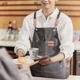 thumbnail image 3 of Work Apron Thick Sleeveless Breathable Unisex Multi-pockets Storage Cotton Cross Back Kitchen Apron for Home, 3 of 9