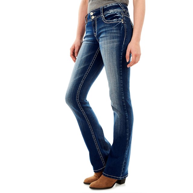 WallFlower Jeans Luscious Curvy Coupe Bottillon Taille Mi-Haute Insta Extensible Juniors pour Femmes (Standard et Plus)