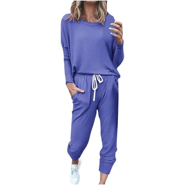 AherBiu Yoga Sets for Women Casual Loose 2 Piece Joggers Workout Set Lightweight Comfy Sweatsuits Tracksuits