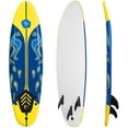 thumbnail image 1 of Gymax 6ft Surfing Body Board  w/ 3 Removable Fins Safety Leash Yellow, 1 of 10
